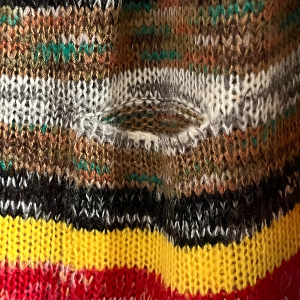 Rainbow cardigan Noracora XL granny core cottage long sleeve pockets open - Picture 3 of 5